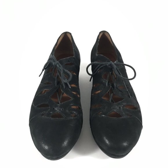 Gentle Souls Lace Up Nubuck Low Wedge Size 6 - Picture 3 of 8